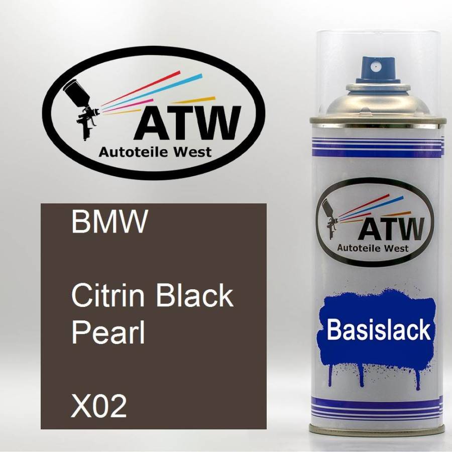 BMW, Citrin Black Pearl, X02: 400ml Sprühdose, von ATW Autoteile West.